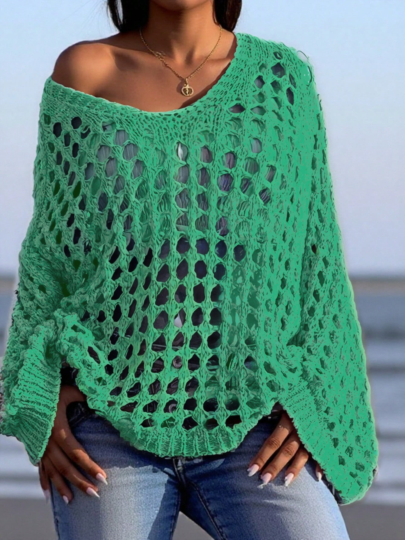👚 50% OFF NOW! 🌸 Women's Crochet Knit Top – Stylish Open-Knit, Relaxed Fit & Breathable ☀️