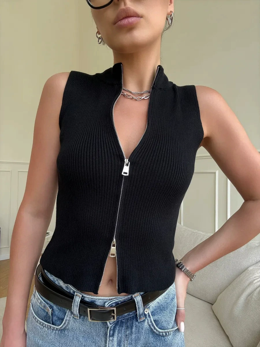 Chic Cropped Zip-Up Vest✨