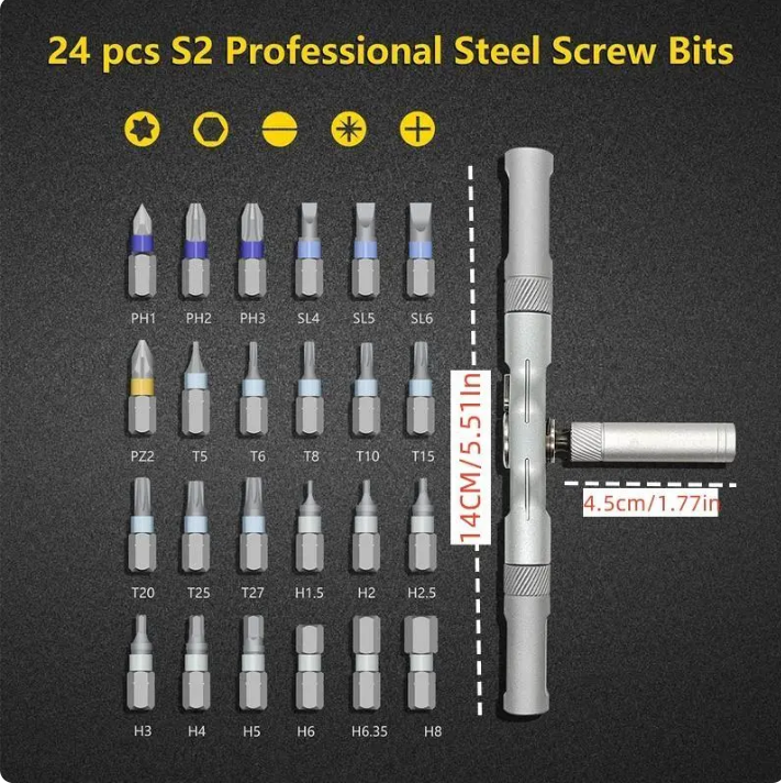 🔥24-in-1 Transforming Ratchet Wrench & Screwdriver Set