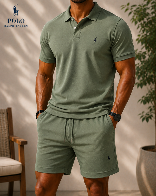 Everyday Waffle Polo Shirt Set