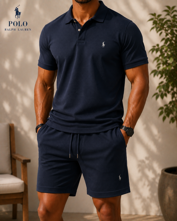 Everyday Waffle Polo Shirt Set