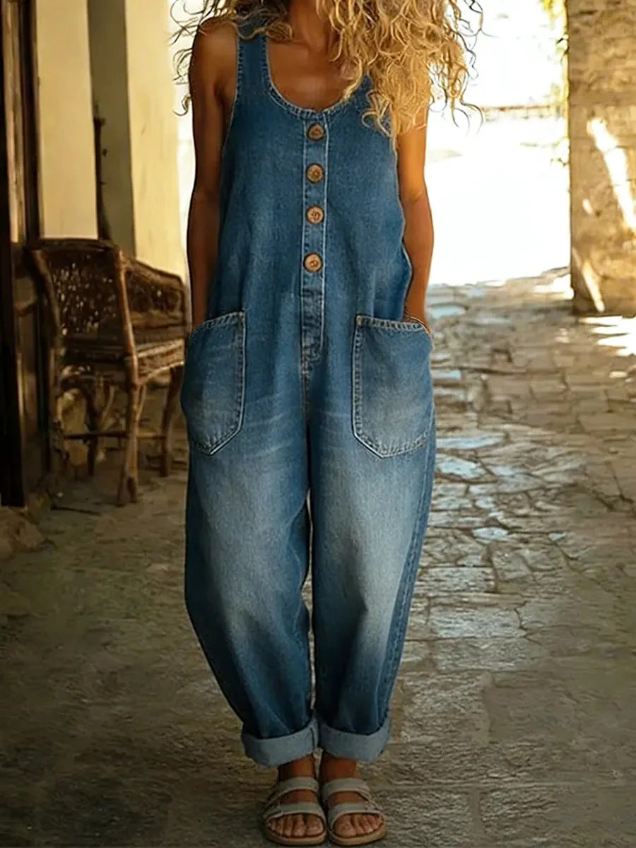 ✨Women's Vintage Washed Denim Overalls