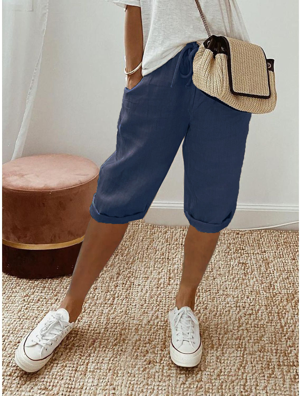Everyday Lightweight Linen Comfort Capris