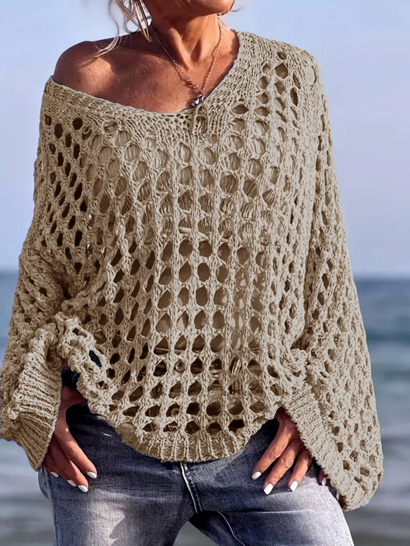 👚 50% OFF NOW! 🌸 Women's Crochet Knit Top – Stylish Open-Knit, Relaxed Fit & Breathable ☀️
