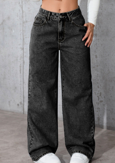 🔥Light Wash Denim Wide Leg Boyfriend Jeans