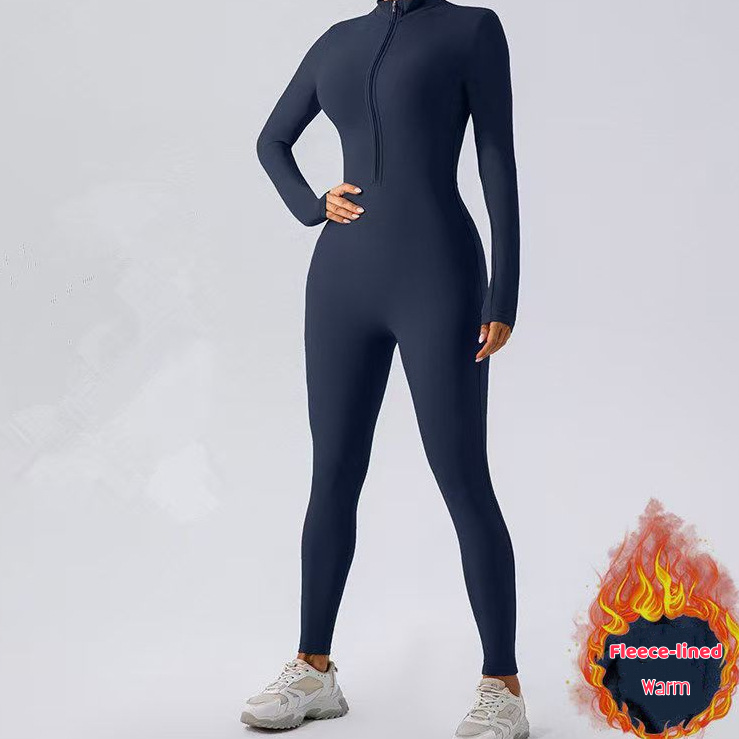 🔥 Fleece Half-Zip Active Jumpsuit
