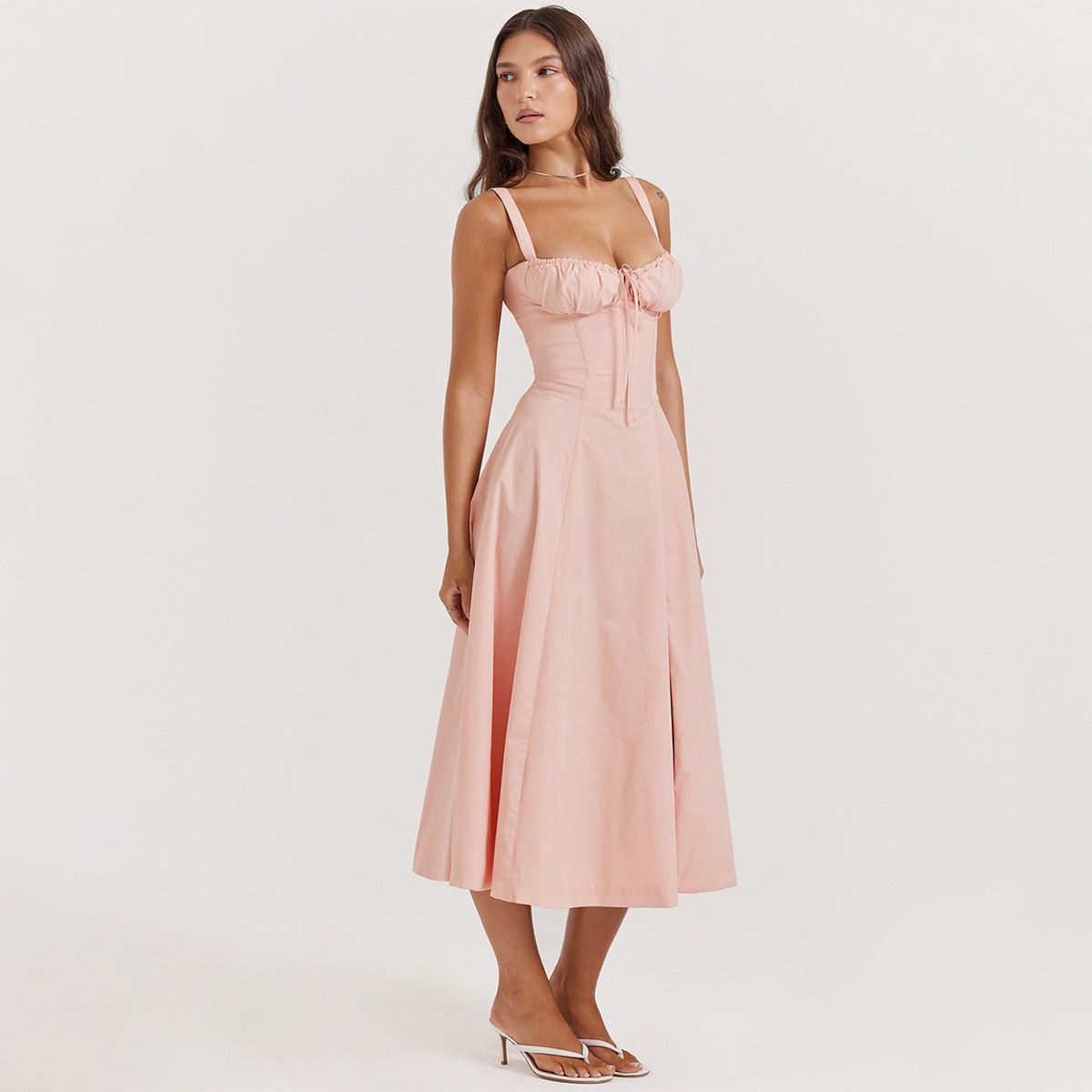 🔥 64% OFF Spaghetti Strap Square Neck A-Line Flowy Sundress