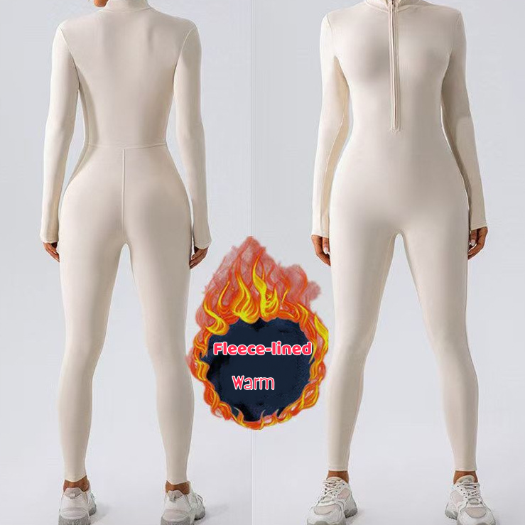 🔥 Fleece Half-Zip Active Jumpsuit