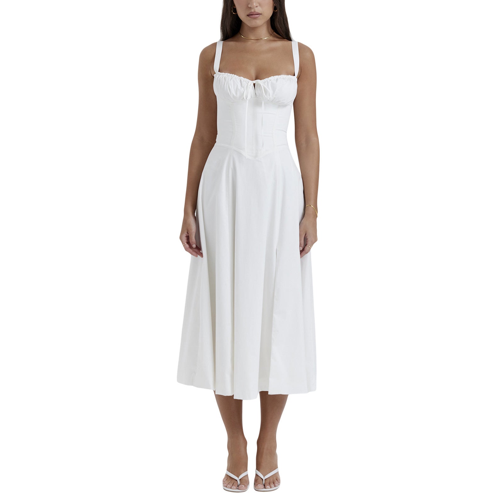 🔥 64% OFF Spaghetti Strap Square Neck A-Line Flowy Sundress