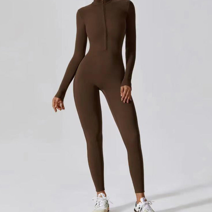 🔥 Fleece Half-Zip Active Jumpsuit