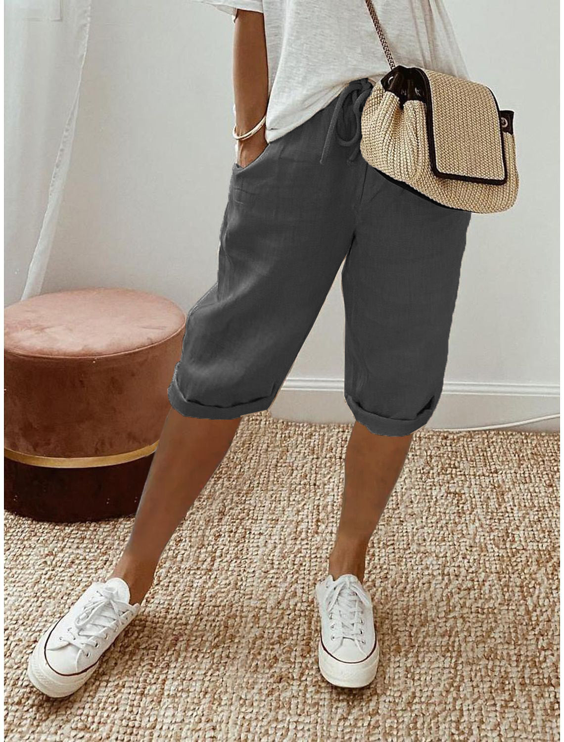 Everyday Lightweight Linen Comfort Capris