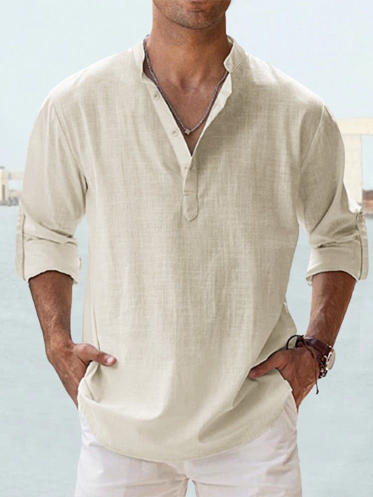 🔥 Viral "No-Effort" Henley | Cotton-Linen, Always Looks Good