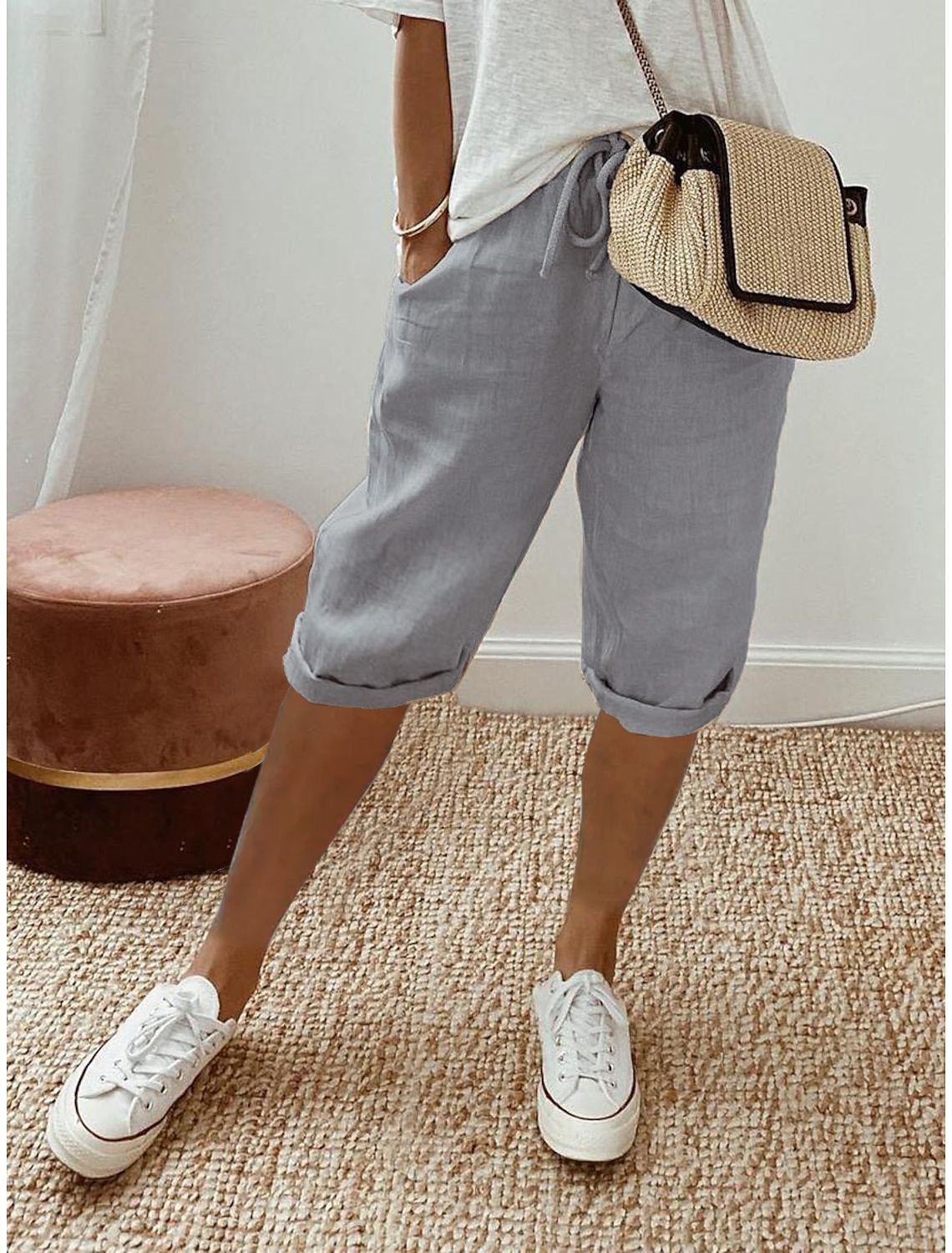 Everyday Lightweight Linen Comfort Capris