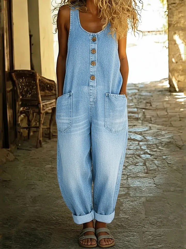 ✨Women's Vintage Washed Denim Overalls