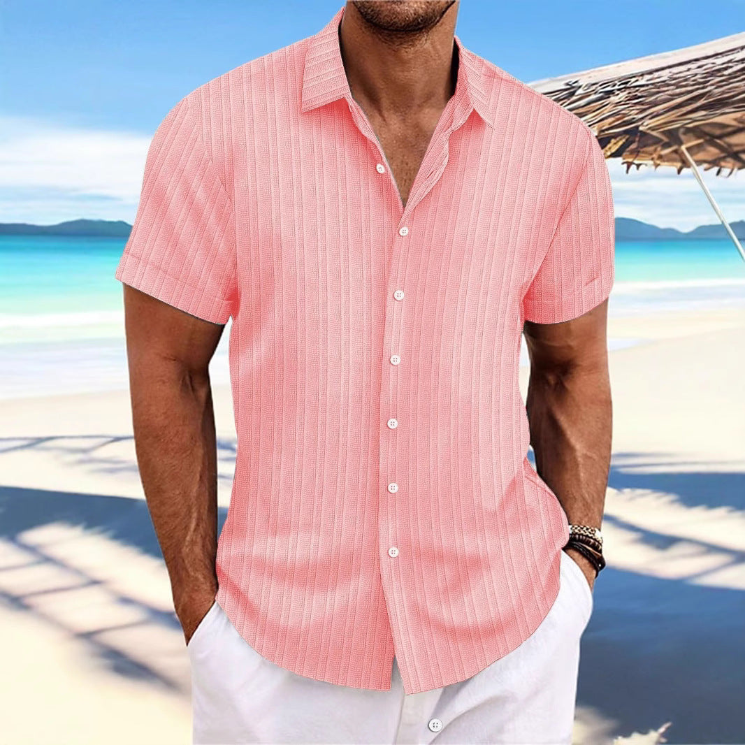 Men's Summer Casual Feel Short Sleeve Button Shirt✨