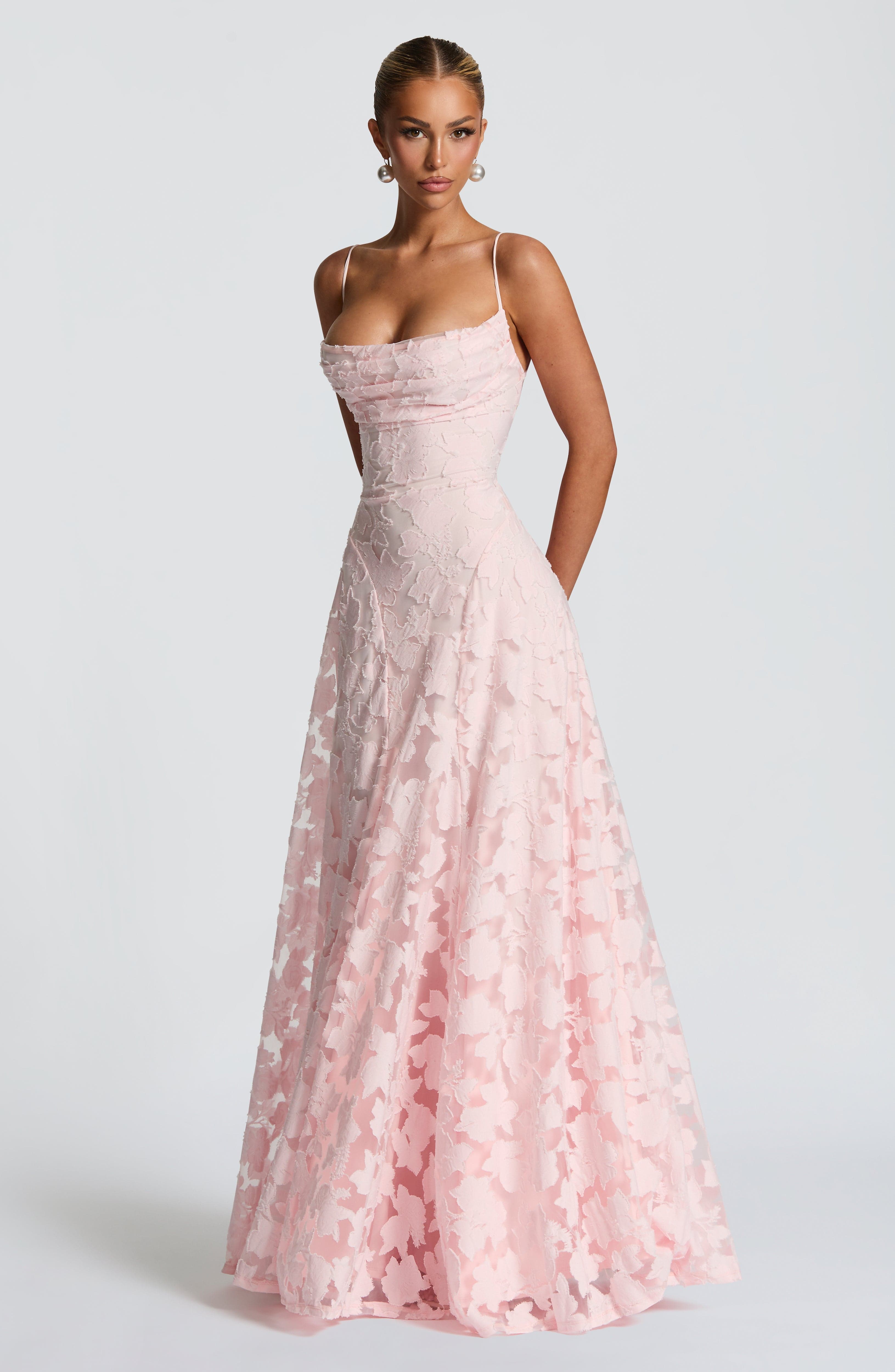 Arden Lane | Long Dress with a Lace Corset