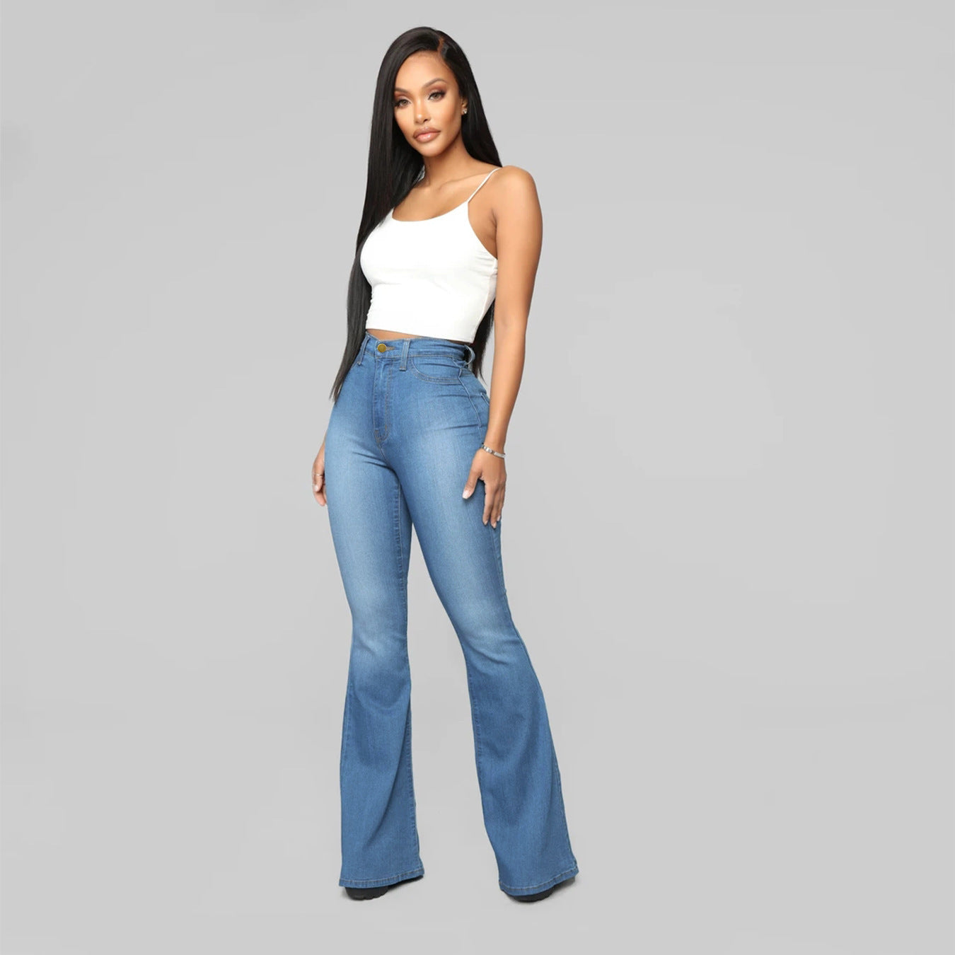 Womens High-waist Flared Fitjeans✨