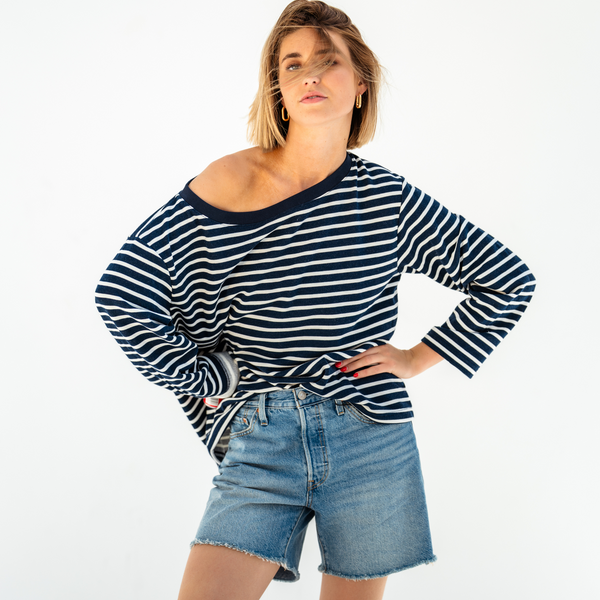 Coastal Ace Oversized Stripe Sweatshirt