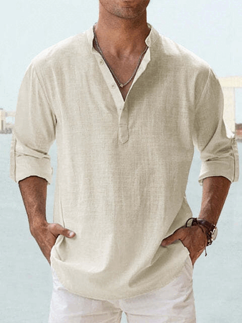 🔥 Viral "No-Effort" Henley | Cotton-Linen, Always Looks Good