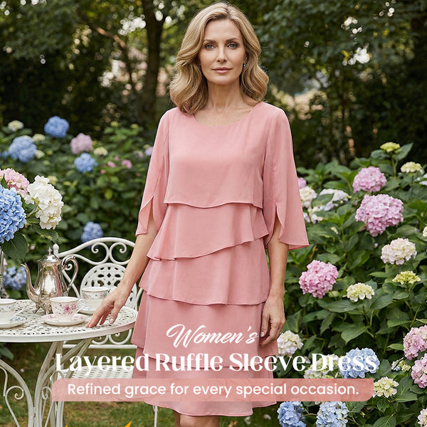 Layered Ruffle Occasion Dress