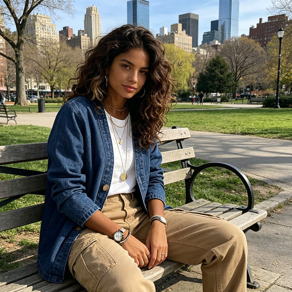 Everyday V-Neck Denim Jacket