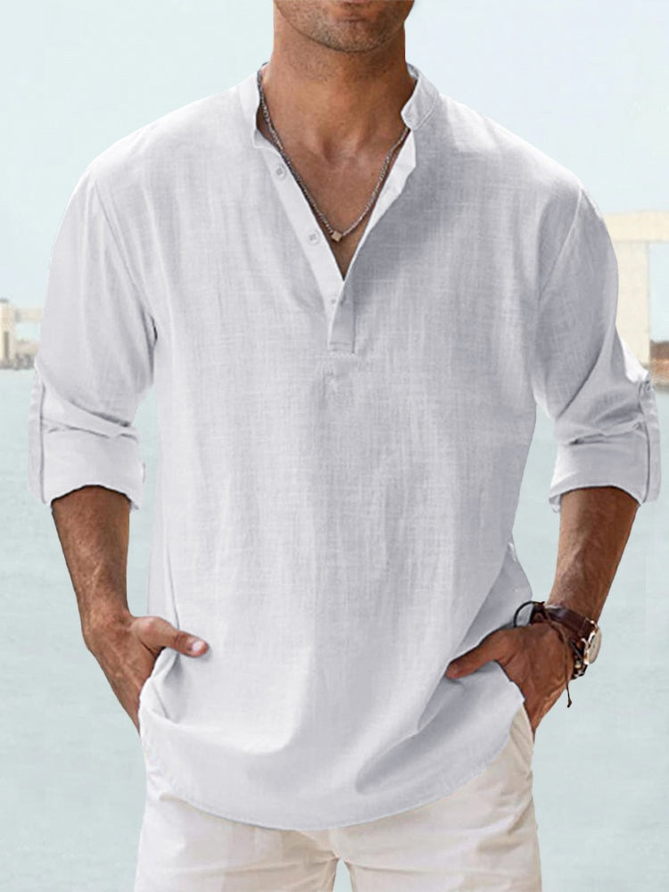 🔥 Viral "No-Effort" Henley | Cotton-Linen, Always Looks Good
