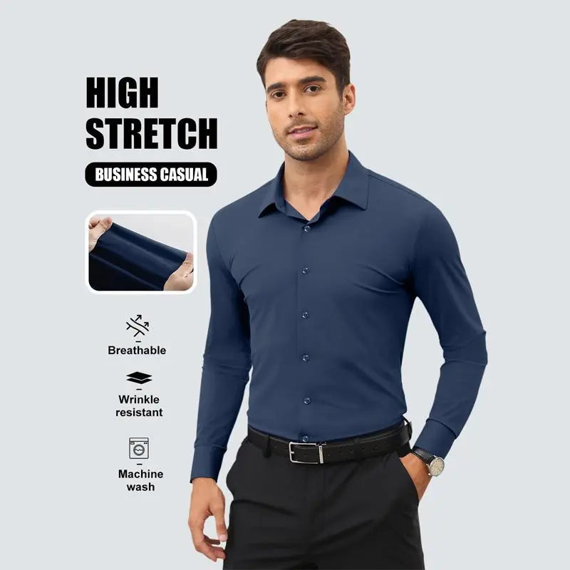 Men’s Stretch Slim Fit Wrinkle-Free Dress Shirt✨