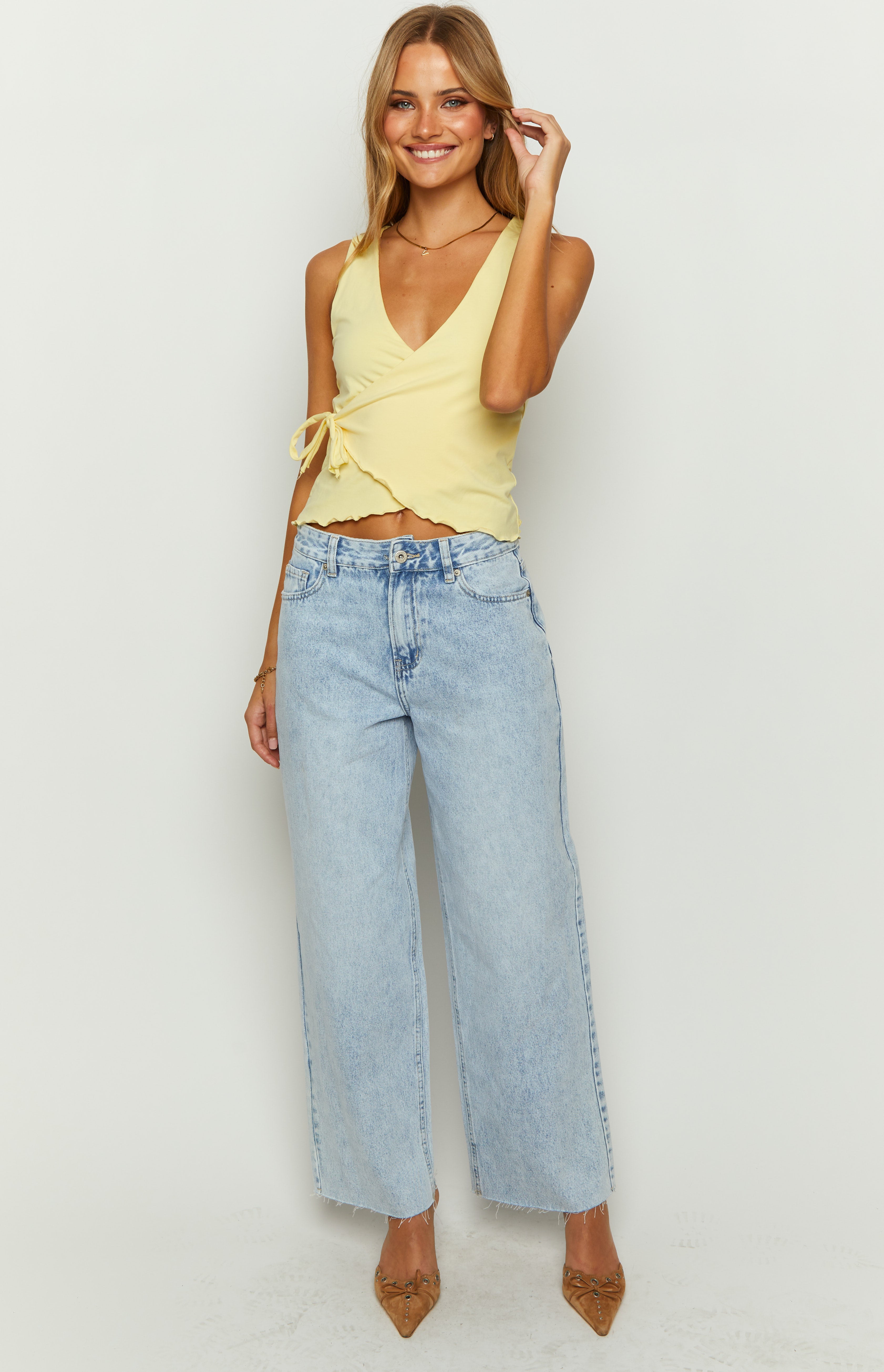 🔥Light Wash Denim Wide Leg Boyfriend Jeans
