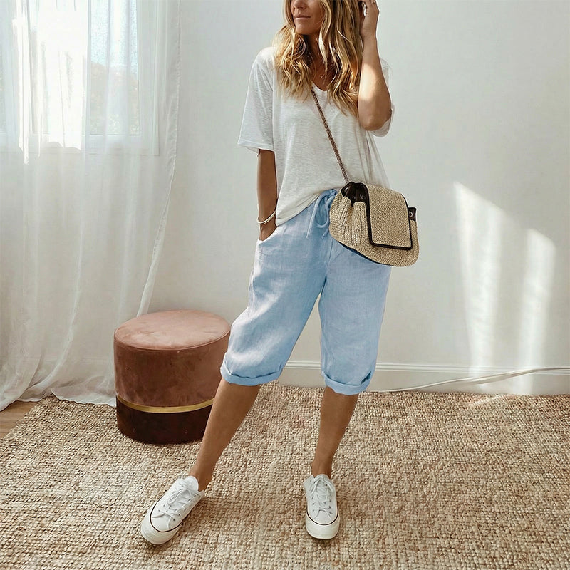 Everyday Lightweight Linen Comfort Capris
