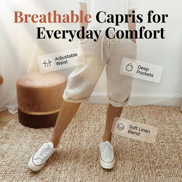 Everyday Lightweight Linen Comfort Capris