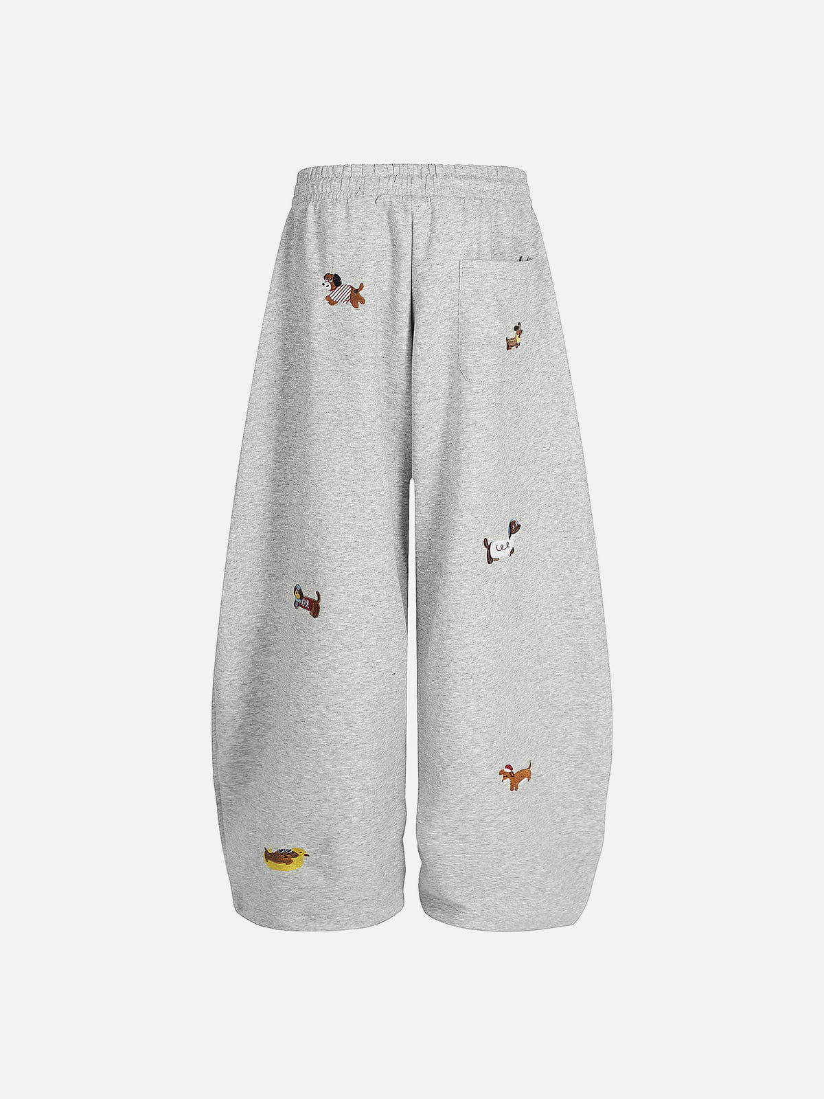 Cute Cartoon Dog Embroidery Oversized Sweatpants 🐶