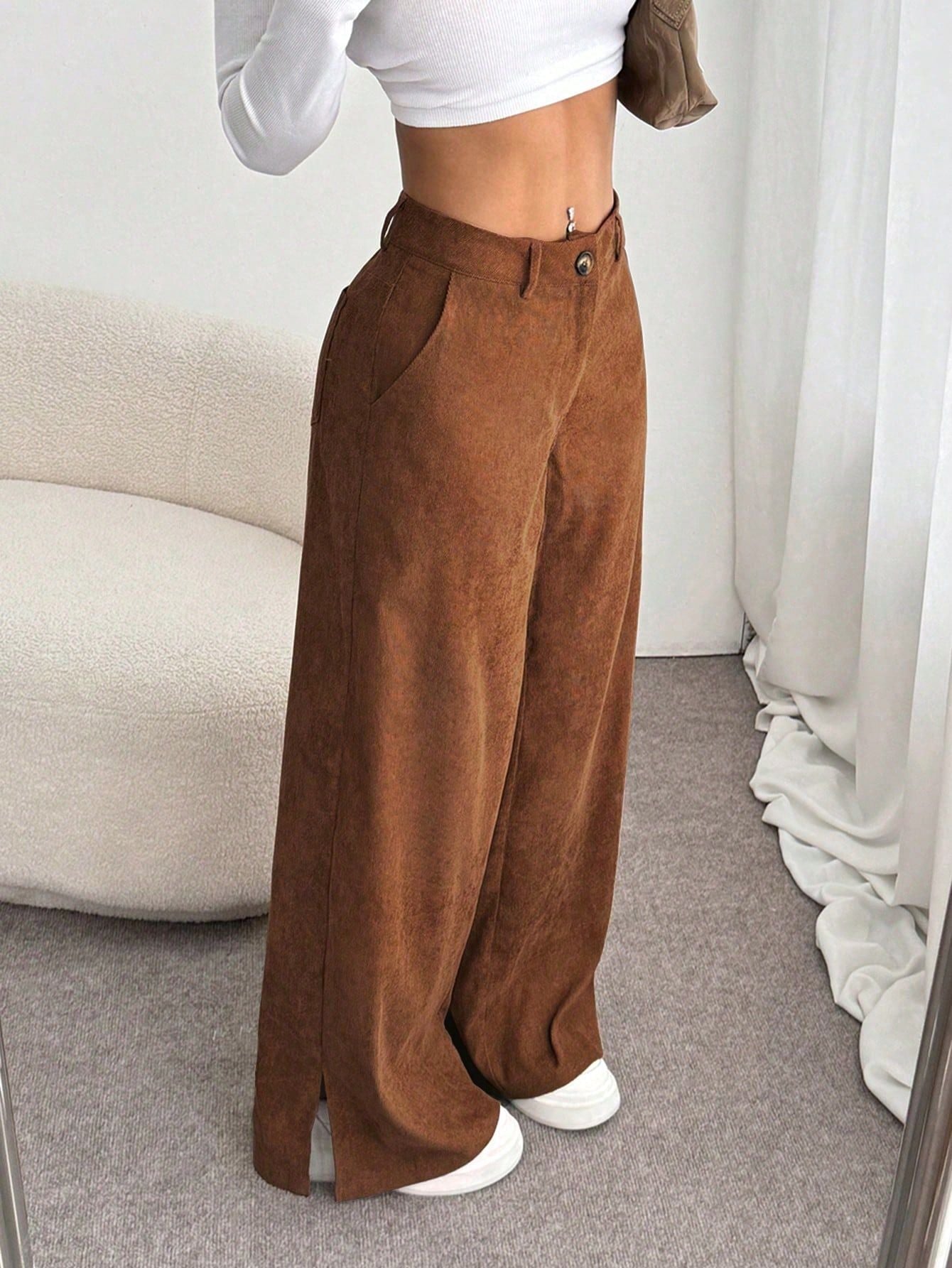 ✨ Corduroy Wide Leg Pants | High Waist