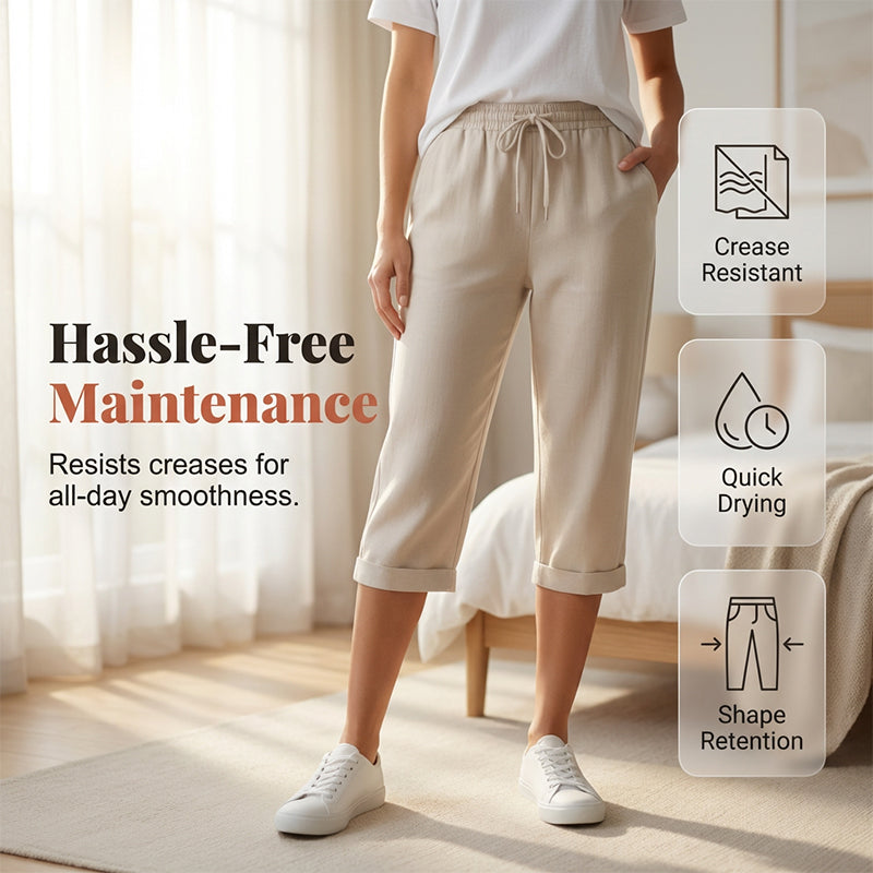 Everyday Lightweight Linen Comfort Capris