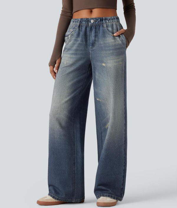 Everyday Comfort Wide Leg Jeans