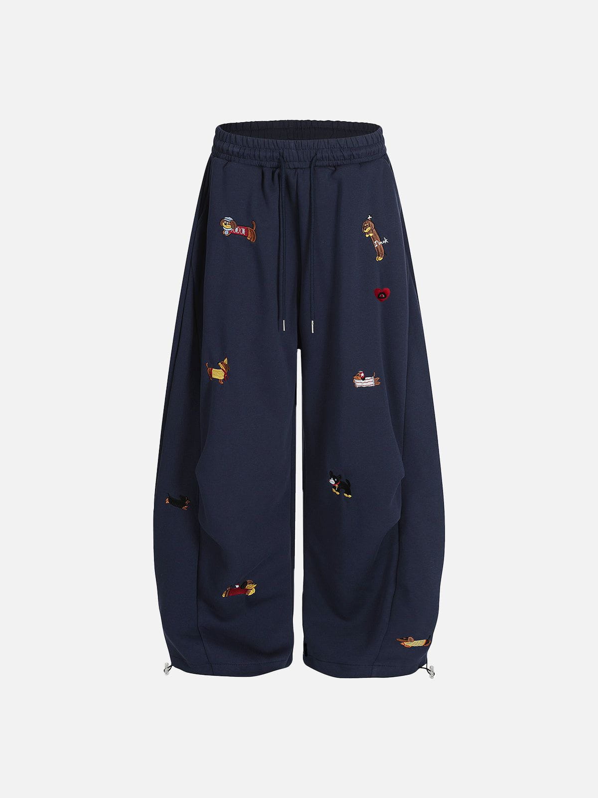 Cute Cartoon Dog Embroidery Oversized Sweatpants 🐶