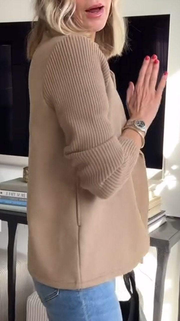 Cozy Collared Button Knit Jacket