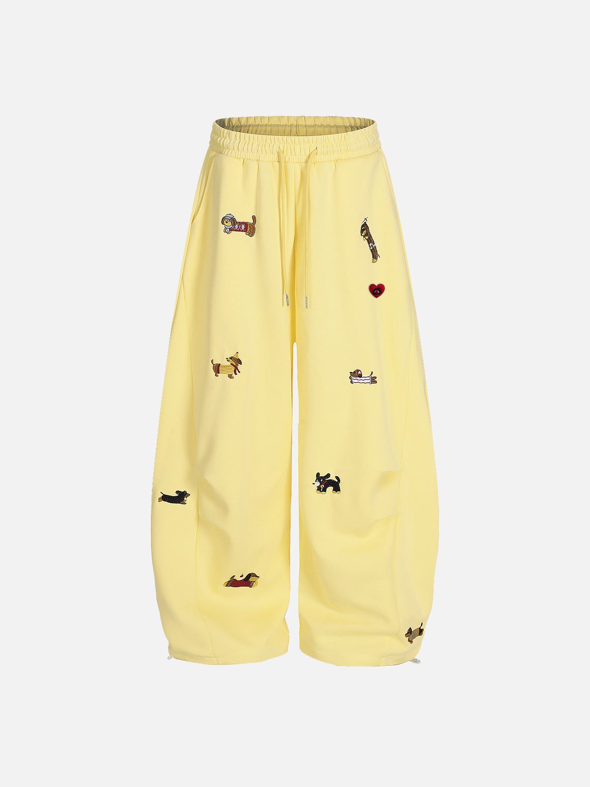 Cute Cartoon Dog Embroidery Oversized Sweatpants 🐶