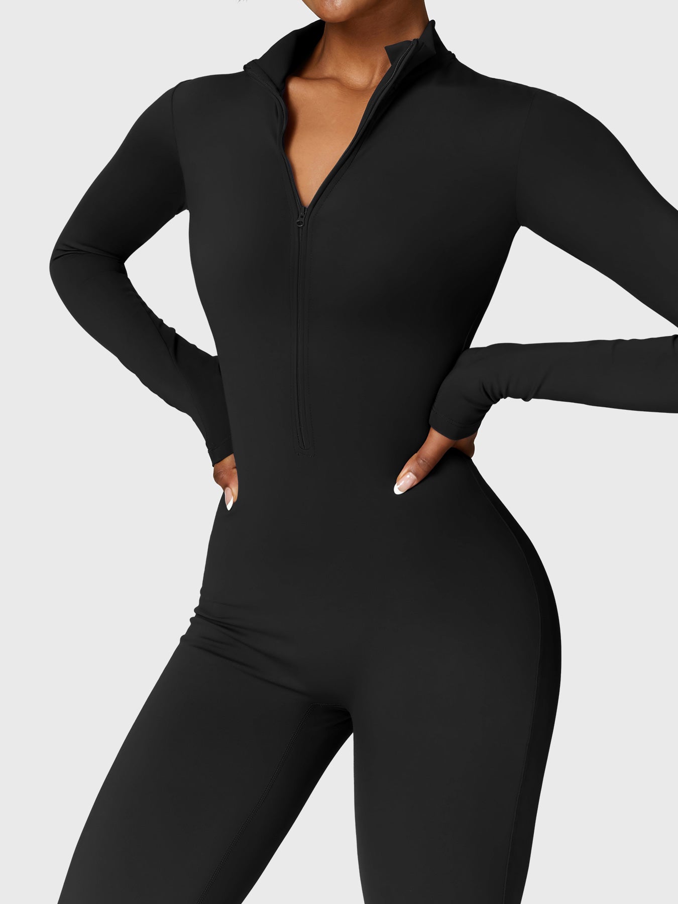 🔥 Fleece Half-Zip Active Jumpsuit