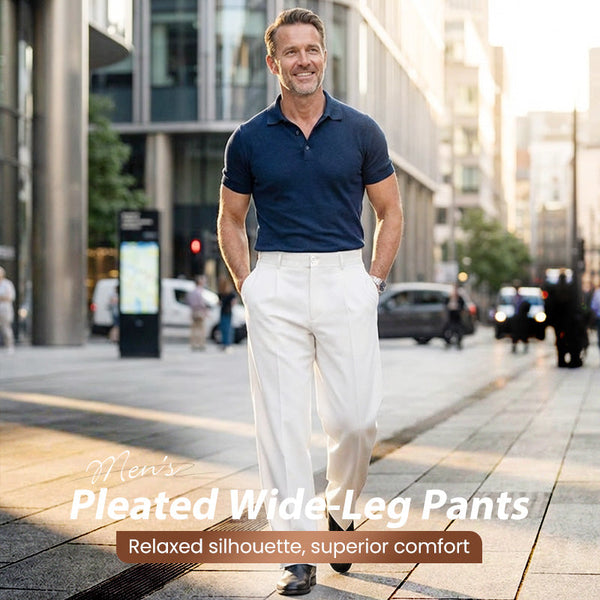 PleatFlow Wide Leg Comfort Trousers