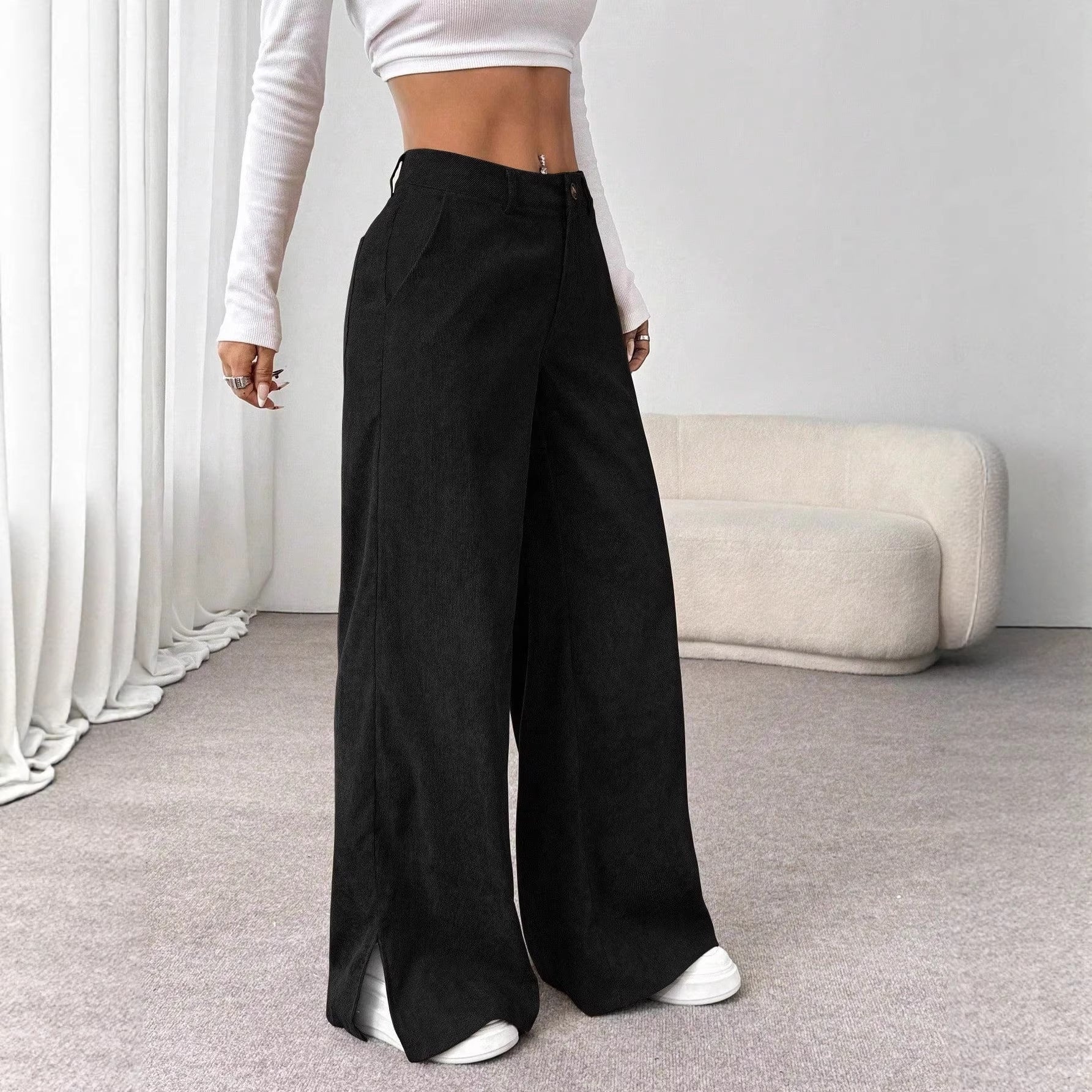 ✨ Corduroy Wide Leg Pants | High Waist