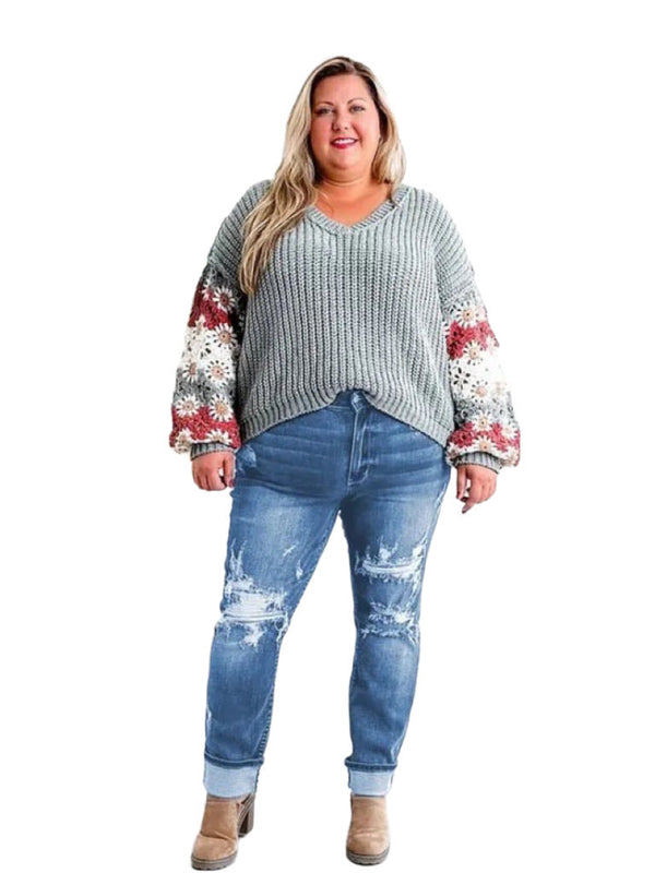 Distressed Relaxed Stretch Boyfriend Jeans