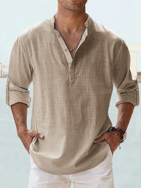 🔥 Viral "No-Effort" Henley | Cotton-Linen, Always Looks Good