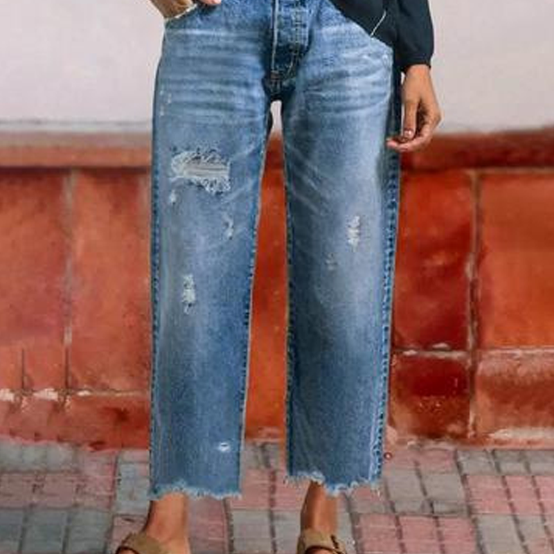 ✨ Retro Cropped Straight Leg Jeans