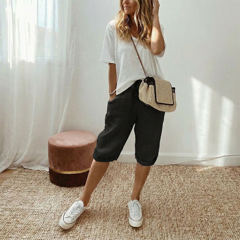 Everyday Lightweight Linen Comfort Capris