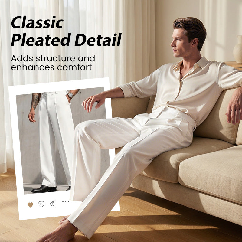 Men’s Casual Pleated Wide-Leg Pants🔥