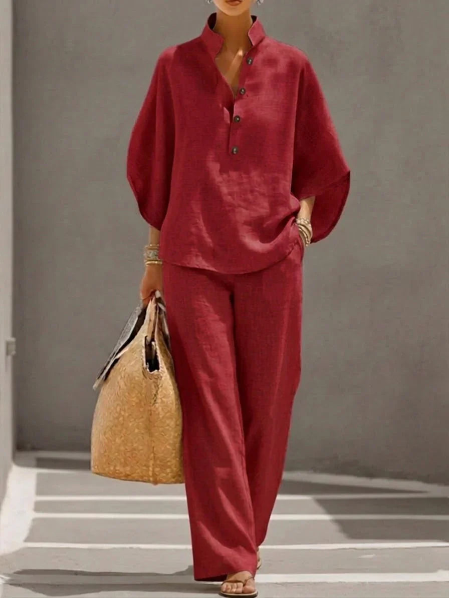 🔥Minimalist Neutral Linen Matching Set