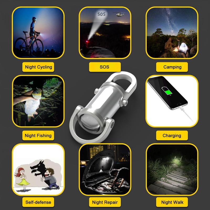 🔥1200LM Super Bright Mini Keychain Flashlight Waterproof