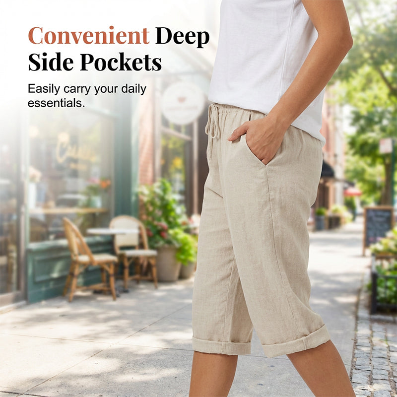 Everyday Lightweight Linen Comfort Capris