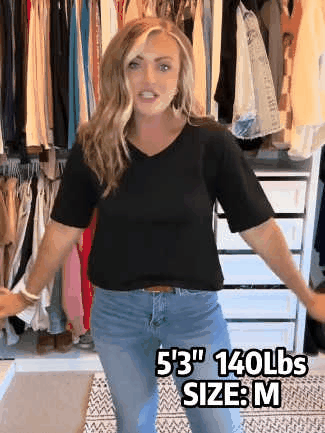 🔥Women's Solid Color V-Neck T-shirt